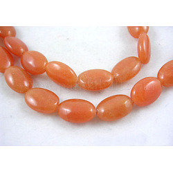 15 inch Oval Gemstone Strand, Red Aventurine,about 33pcs , hole: about 1mm